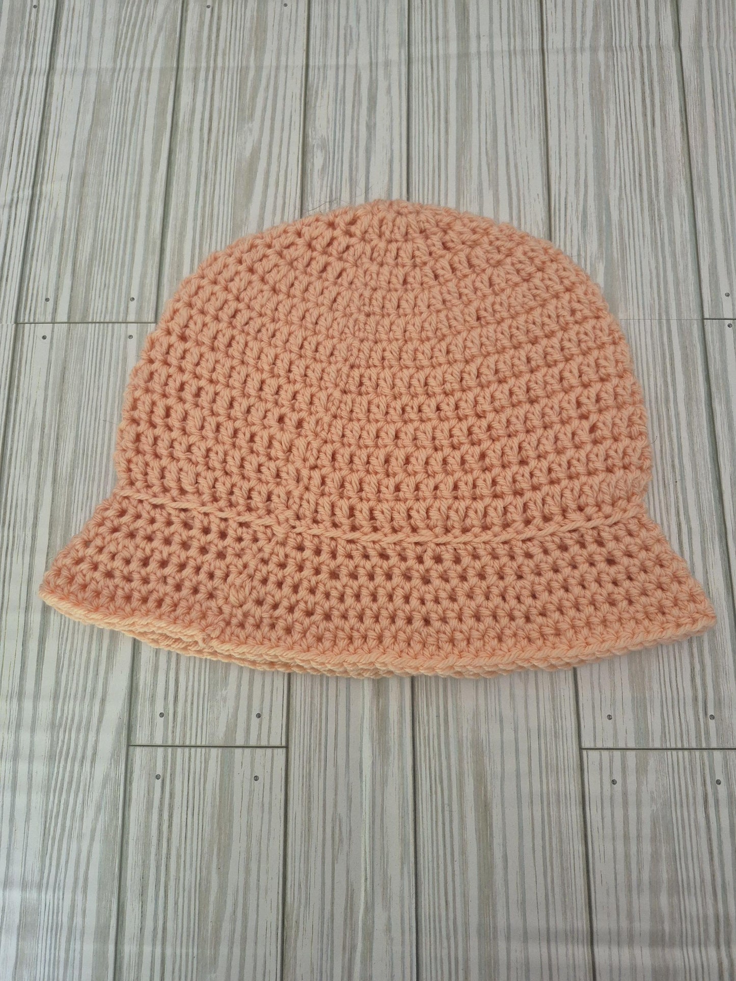 Crochet Bucket Hat: Peach Sun Hat