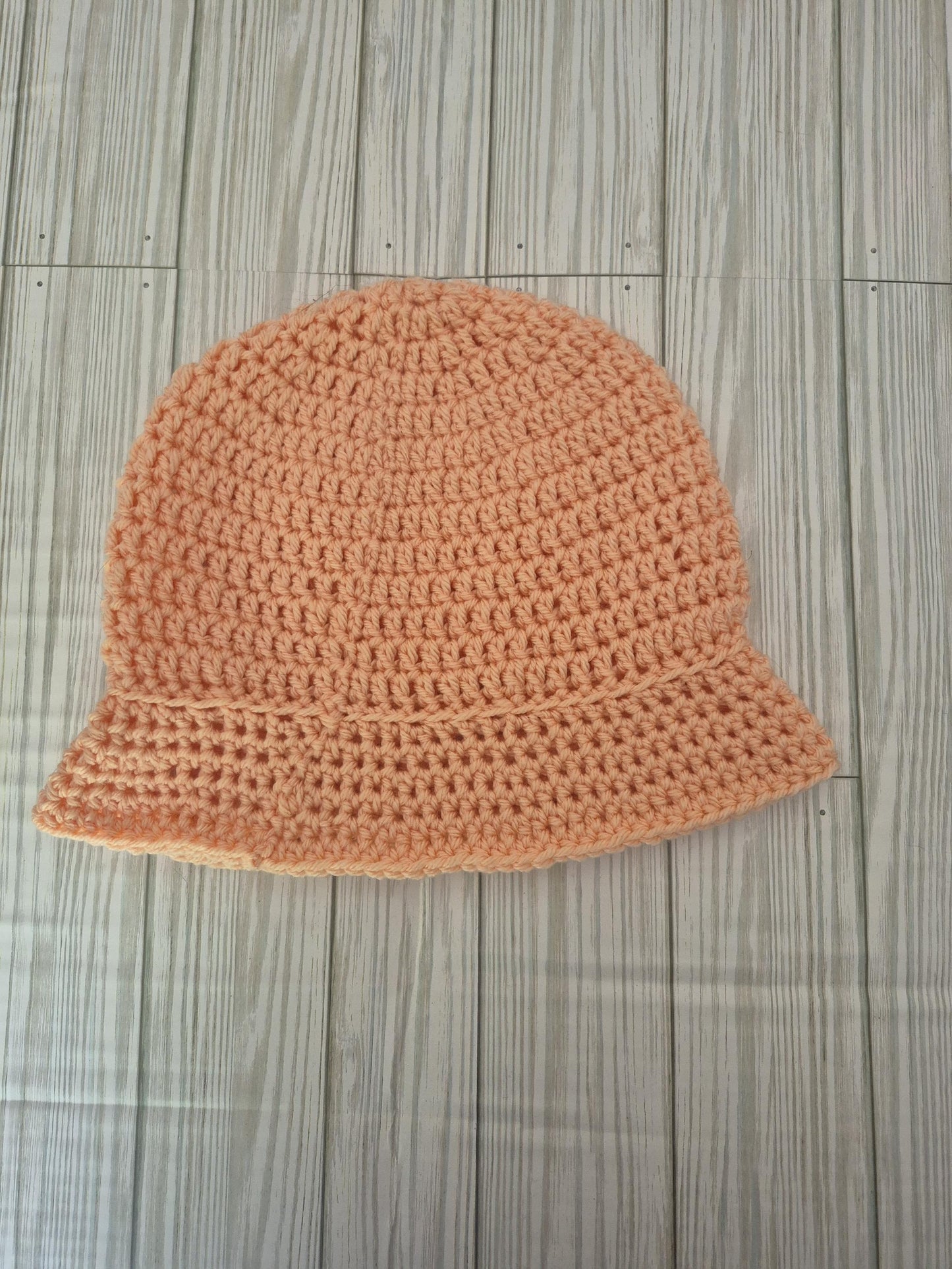 Crochet Bucket Hat: Peach Sun Hat