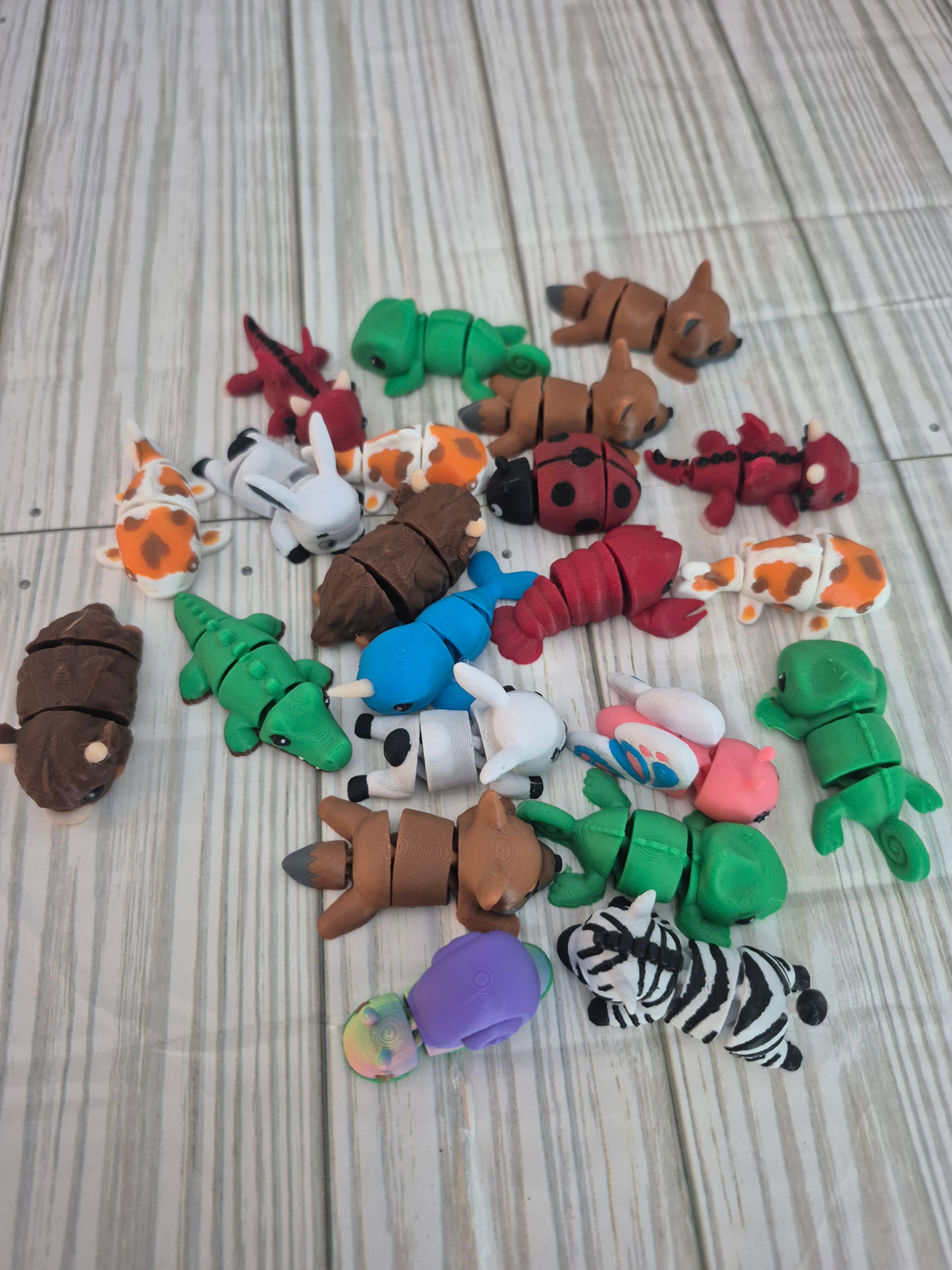 Mystery 3d printed articulating set of 5