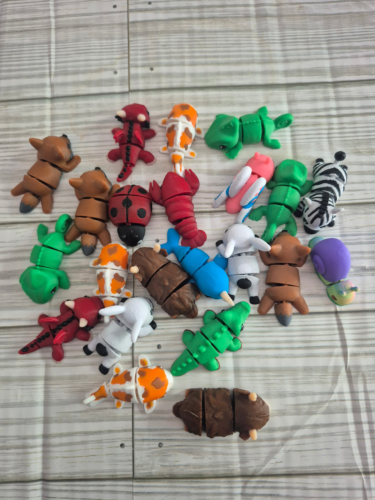 Mystery 3d printed articulating set of 5