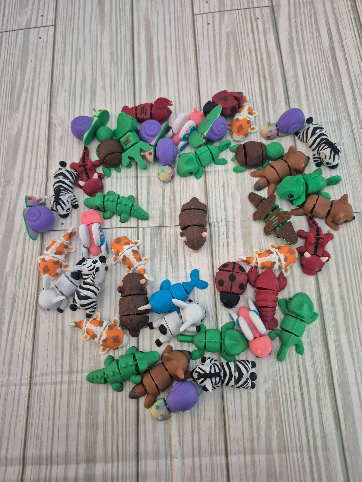 Mystery 3d printed articulating set of 5
