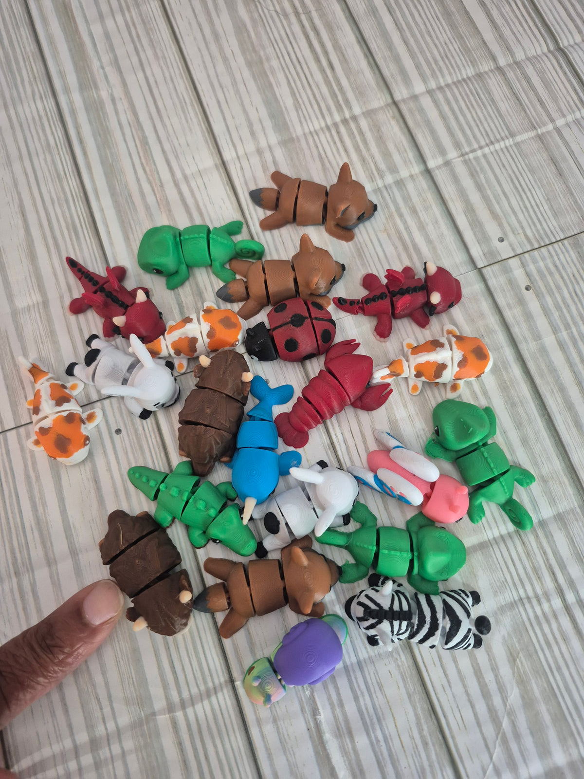 Mystery 3d printed articulating set of 5